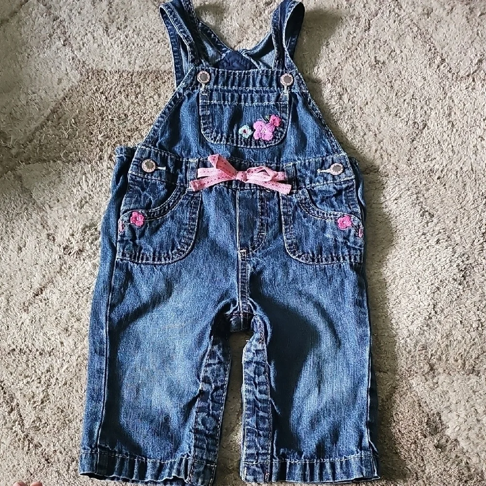 OshKosh B'gosh Overalls with Embroidered Flowers